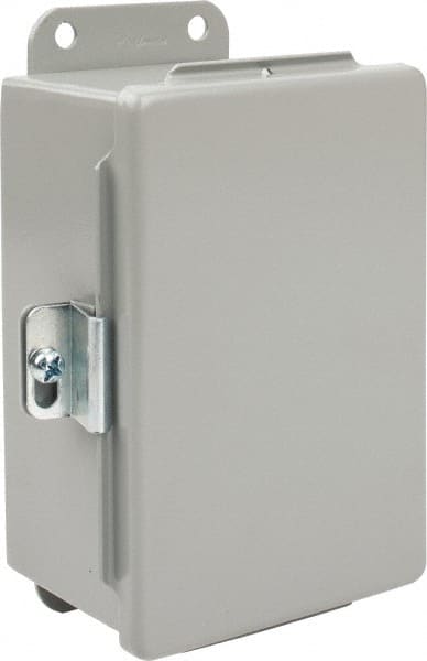 nVent Hoffman - Steel Junction Box Enclosure Hinge Flat Cover - NEMA 12, 13, 4" Wide x 6" High x 3" Deep - Exact Tooling