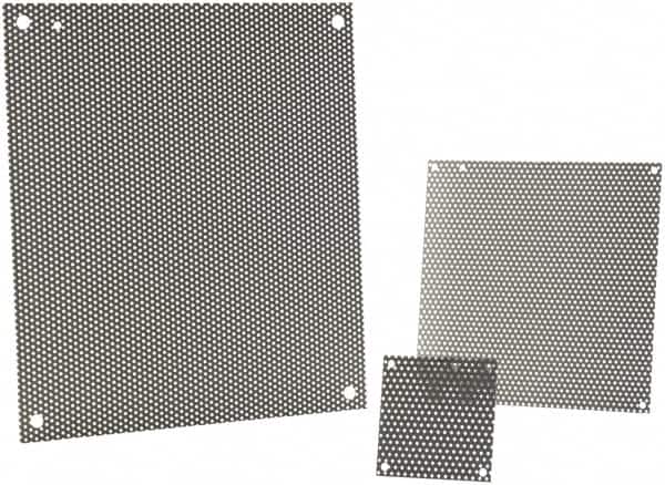 nVent Hoffman - 4-1/4" OAW x 4-1/4" OAH Powder Coat Finish Electrical Enclosure Perforated Panel - 6" x 6" Box, 16 Gauge Steel, Use with A6N64/A6R64HCR - Exact Tooling