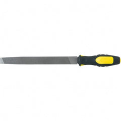 Stanley - 8" Long, Bastard Cut, Flat American-Pattern File - Single Cut, 2.9" Overall Thickness, Handle - Exact Tooling