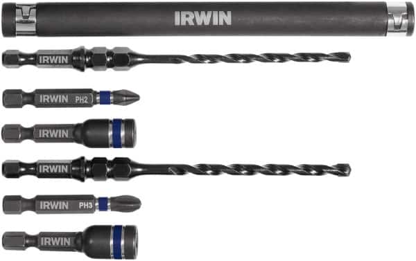 Irwin - 7 Piece 3/16" & 1/4" Concrete Anchor Installation Kit - For Use with Impact Drivers and Rotary Drills - Exact Tooling