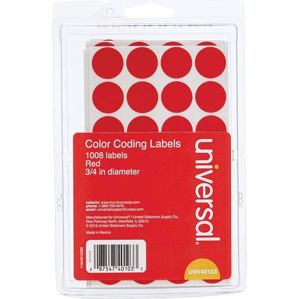 UNIVERSAL - Labels, Ribbons & Tapes Type: Color Coding Labels Color: Red - Exact Tooling