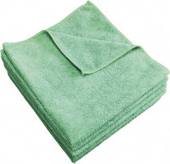 PRO-SOURCE - Reusable Microfiber Wipes - 14" x 14" Sheet Size, Green - Exact Tooling
