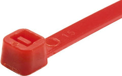 Value Collection - 8" Long Red Nylon Standard Cable Tie - 50 Lb Tensile Strength, 54mm Max Bundle Diam - Exact Tooling
