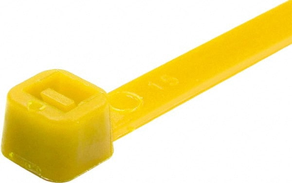 Value Collection - 9.8" Long Yellow Nylon Standard Cable Tie - 40 Lb Tensile Strength, 70mm Max Bundle Diam - Exact Tooling