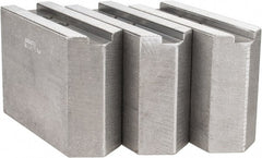 Abbott Workholding Products - 1.5mm x 60° Serrated Attachment, Square Soft Lathe Chuck Jaw - 3 Jaws, Aluminum, 1.1811" Btw Mount Hole Ctrs, 5-1/2" Long x 2" Wide x 4" High, 0.8268" Groove, 0.6299" & 16mm Fastener - Exact Tooling