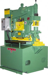 Uni-Hydro - 9" Throat Depth, 80 Ton Punch Pressure, 2" in 1/2" Punch Capacity Ironworker - 7-1/2 hp, 3 Phase, 220/480 Volts, 46" Wide x 70" High x 37" Deep - Exact Tooling