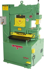 Uni-Hydro - 6" Throat Depth, 56 Ton Punch Pressure, 1-3/8" in 1/2" Punch Capacity Ironworker - 5 hp, 3 Phase, 220/480 Volts, 46" Wide x 70" High x 37" Deep - Exact Tooling