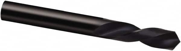 Guhring - 3.55mm 118° Spiral Flute High Speed Steel Screw Machine Drill Bit - Bright Finish, Left Hand Cut, 20mm Flute Length, 52mm OAL, Cone Relief Point, Straight Shank - Exact Tooling
