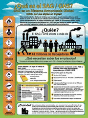 NMC - GHS General Safety & Accident Prevention Training Kit - Spanish, 18" Wide x 24" High, Blue Background - Exact Tooling