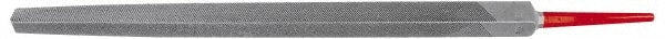 Simonds File - 8" Long, Smooth Cut, Triangle American-Pattern File - Double Cut, Tang - Exact Tooling