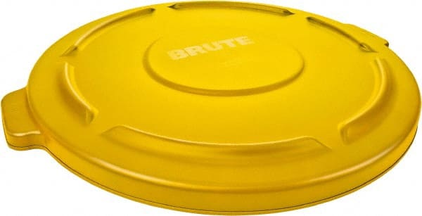 Rubbermaid - Round Lid for Use with 55 Gal Round Trash Cans - Yellow, Polyethylene, For Brute Trash Cans - Exact Tooling