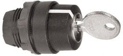 Schneider Electric - 22mm Mount Hole, 3 Position, Key Operated, Selector Switch Only - Black, Momentary (MO), Shock, Vibration and Water Resistant - Exact Tooling