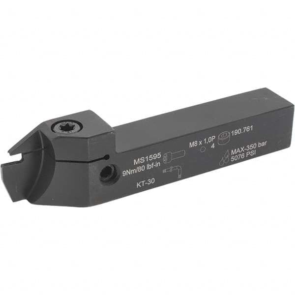 Kennametal - 16mm Max Depth, 3mm to 3mm Width, External Left Hand Indexable Grooving/Cutoff Toolholder - Exact Tooling