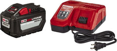 Milwaukee Tool - 18 Volt Lithium-Ion Power Tool Battery - 12 Ahr Capacity, 2 hr Charge Time, Series M18 RED - Exact Tooling