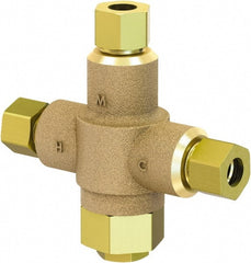 Acorn Engineering - 3/8" Pipe, 125 Max psi, Lead Free Brass Water Mixing Valve & Unit - 4 GPM at 45 psi Flow Rate, Comp End Connections - Exact Tooling