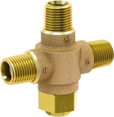Acorn Engineering - 1/2" Pipe, 125 Max psi, Lead Free Brass Water Mixing Valve & Unit - 4.5 GPM at 45 psi Flow Rate, NPT End Connections - Exact Tooling
