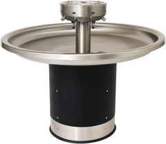 Acorn Engineering - Circular, Infrared Sensor, Floor Outlet Drain, 54" Diam, 8 Person Capacity, Stainless Steel & Vinylclad Galvanized Steel, Wash Fountain - 0.5 GPM - Exact Tooling