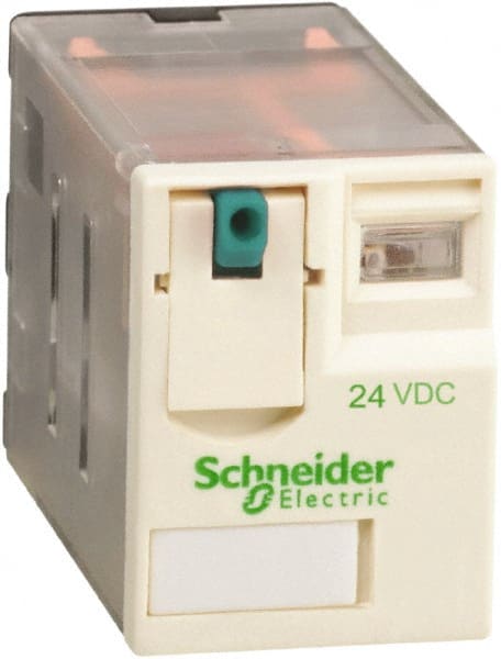 Schneider Electric - 3,000 VA Power Rating, Electromechanical Plug-in General Purpose Relay - 12 Amp at 250/277 VAC & 28 VDC, 6 Amp at 250 VAC & 28 VDC, 2CO, 24 VDC - Exact Tooling