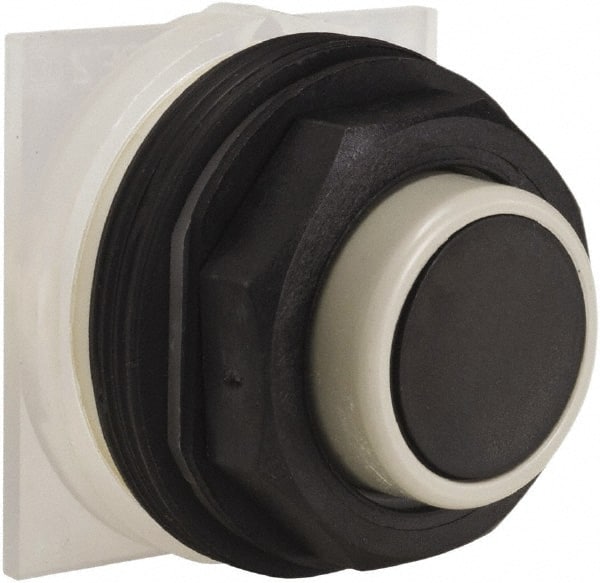 Schneider Electric - 30mm Mount Hole, Extended Straight, Pushbutton Switch Only - Black Pushbutton, Momentary (MO) - Exact Tooling