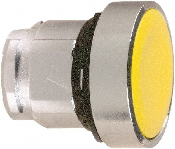 Schneider Electric - 22mm Mount Hole, Flush, Pushbutton Switch Only - Round, Yellow Pushbutton, Maintained (MA) - Exact Tooling