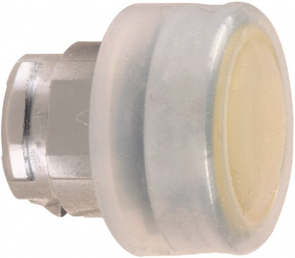 Schneider Electric - 22mm Mount Hole, Extended Straight, Pushbutton Switch Only - Round, Yellow Pushbutton, Nonilluminated, Momentary (MO) - Exact Tooling