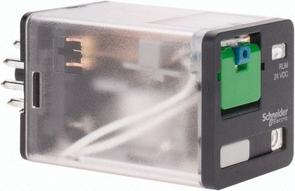 Schneider Electric - Octal Electromechanical Plug-in General Purpose Relay - 10 Amp at 240 V, 3PDT, 24 VDC, 35mm Wide x 56mm High x 35.4mm Deep - Exact Tooling