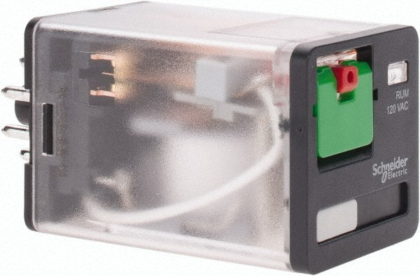 Schneider Electric - 3 at 60 Hz VA Power Rating, Octal Electromechanical Plug-in General Purpose Relay - 10 Amp at 277 VAC & 30 VDC, DPDT, 120 VAC, 35mm Wide x 56mm High x 35.4mm Deep - Exact Tooling
