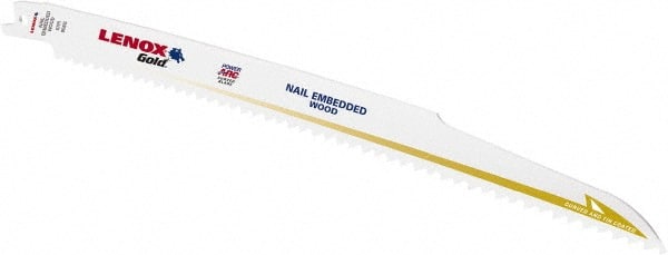 Lenox - 6" Long x 3/4" Thick, Bi-Metal Reciprocating Saw Blade - Tapered Profile, 6 TPI, Toothed Edge, Universal Shank - Exact Tooling