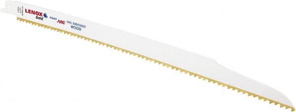 Lenox - 12" Long x 3/4" Thick, Bi-Metal Reciprocating Saw Blade - Tapered Profile, 6 TPI, Toothed Edge, Universal Shank - Exact Tooling