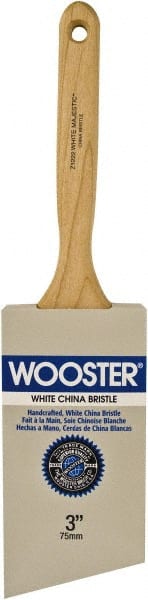 Wooster Brush - 3" Angled Hog Sash Brush - 3-7/16" Bristle Length, 8" Maple Fluted Handle - Exact Tooling