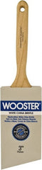 Wooster Brush - 3" Angled Hog Sash Brush - 3-7/16" Bristle Length, 8" Maple Fluted Handle - Exact Tooling