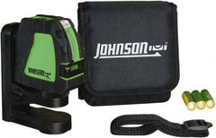Johnson Level & Tool - 2 Beam 200' (Interior) Max Range Self Leveling Cross Line Laser - Green Beam, 1/8" at 35' Accuracy, 4-1/8" Long x 4-1/8" Wide x 1-15/16" High, Battery Included - Exact Tooling
