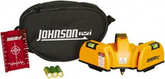 Johnson Level & Tool - 2 Beam 65' (Interior) Max Range Line Laser Level - Red Beam, 1/16" at 20' Accuracy, 6-1/2" Long x 4" Wide x 6-1/2" High, Battery Included - Exact Tooling