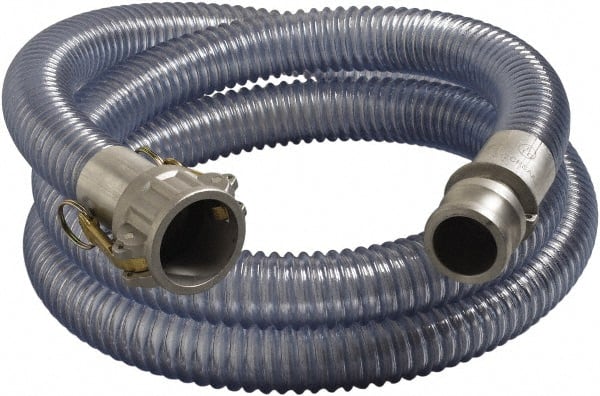 Alliance Hose & Rubber - 4" Inside x 4.71" Outside Diam, Food & Beverage Hose - 10" Bend Radius, Clear, 20' Long, 35 Max psi, 29 Vacuum Rating - Exact Tooling
