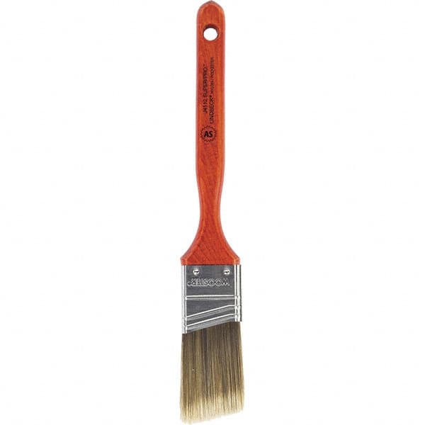 Wooster Brush - 1-1/2" Angled Nylon/Polyester Sash Brush - 2-7/16" Bristle Length, 7-3/16" Wood Fluted Handle - Exact Tooling
