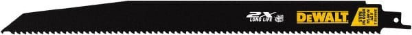 DeWALT - 12" Long x 1" Thick, High Speed Steel Reciprocating Saw Blade - Tapered Profile, 6 TPI, Toothed Edge, Universal Shank - Exact Tooling