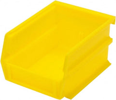 Triton - 5-3/8" Deep, Yellow Polypropylene Hopper Stacking Bin - 3" High x 4-1/8" Wide x 5-3/8" Long - Exact Tooling