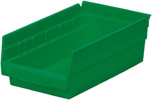 Akro-Mils - 11-5/8" Deep, Green Hopper Shelf Bin - 4" High x 6-5/8" Wide x 11-5/8" Long - Exact Tooling