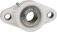Value Collection - 5/8" ID, 4-7/16" OAL x 1-5/16" OAH 2-Bolt Flange Mounted Bearing - 1,495 Lb Static Cap, 2,877 Lb Dyn Cap, 3-35/64" Btw Mnt Hole Ctrs, 19/32" Base-to-Ctr Ht, Thermoplastic - Exact Tooling
