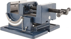 Gibraltar - 4" Jaw Width, 4" Jaw Opening Capacity, Angle Stationary Machine Vise - Manual Operation, 1 Station, 9-7/16" Long x 4-1/2" High x 1-1/2" Deep, 1-1/2" Jaw Height - Exact Tooling