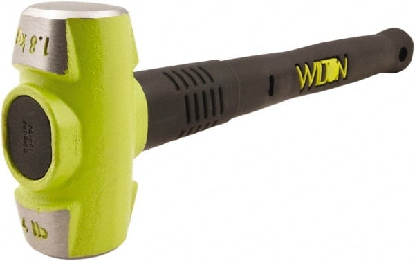Wilton - 4 Lb Head, 16" Long Sledge Hammer - Steel Head, Steel Handle with Grip - Exact Tooling