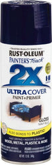 Rust-Oleum - Navy Blue, Gloss, Enamel Spray Paint - 8 Sq Ft per Can, 12 oz Container, Use on Multipurpose - Exact Tooling
