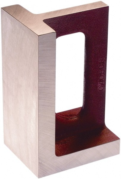 Suburban Tool - 1 Hole, 12" High x 8" Wide x 10" Deep, Right Angle Iron - Cast Iron, Precision Ground, 1-1/4" Thick, Parallel to within 0.00025" per 6", Square to within 0.0005" per 6" - Exact Tooling