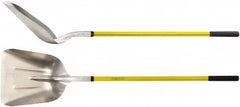 Ampco - 11" High x 14" Wide Square Aluminum Shovel - 60-1/2" Long Fiberglass Straight Handle, No Step - Exact Tooling