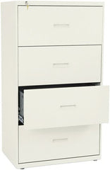 Basyx - 30" Wide x 53-1/4" High x 19-1/4" Deep, 4 Drawer Lateral File - Steel, Putty - Exact Tooling