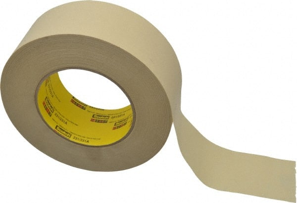 3M - 2" Wide x 60 Yd Long Tan Paper Masking Tape - Series 231, 7.6 mil Thick, 28 In/Lb Tensile Strength - Exact Tooling