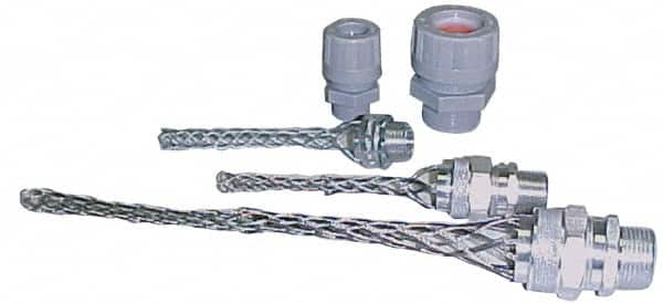 Woodhead Electrical - 17.45 to 20.62mm Capacity, Liquidtight, Straight Strain Relief Cord Grip - 1 NPT Thread, Nylon - Exact Tooling