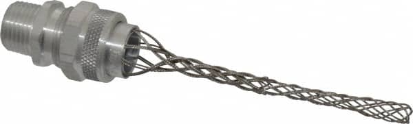 Woodhead Electrical - 6.35 to 9.53mm Capacity, Liquidtight, Straight Strain Relief Cord Grip - 1/2 NPT Thread, 4-1/2" Long, Aluminum - Exact Tooling