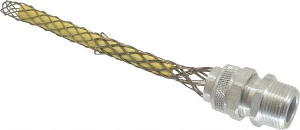 Woodhead Electrical - 9.53 to 12.7mm Capacity, Liquidtight, Straight Strain Relief Cord Grip - 3/4 NPT Thread, 6-1/4" Long, Aluminum - Exact Tooling