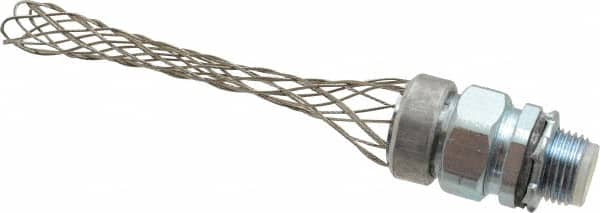 Woodhead Electrical - Liquidtight, Straight Strain Relief Cord Grip - 1/2 NPT Thread, 3-7/8" Long, Iron & Zinc-plated Steel - Exact Tooling